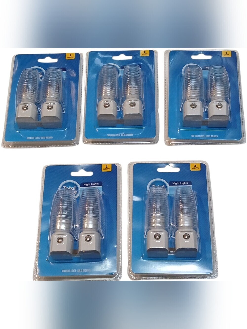 Total Home -2 Packs Of 2 Plug-in, Indoor Automatic Night Light,Bulbs Included